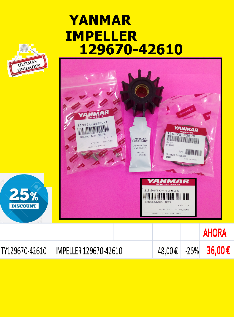 YANMAR -IMPELLER 129670-42610